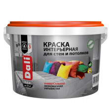 Краска интерьерная для стен и потолков акриловая Dali глубокоматовая  база С 2,5 л