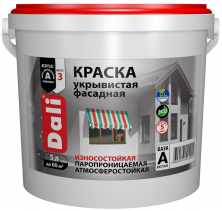 Краска укрывистая фасадная Dali износостойкая супербелая 5 л