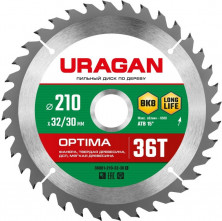 Диск пильный по дереву Uragan Optima 36801-210-32-36_z01 210х32/30 мм 36 зубьев