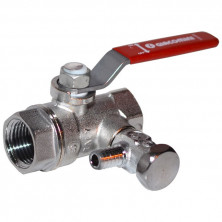 Кран шаровой Giacomini R250DS R250SX005 латунный стандартнопроходной ВР 1 дюйм Ду 25 Ру35 со спускником ручка рычаг