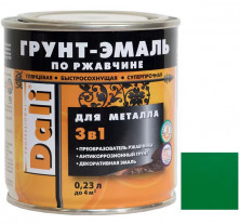 Грунт-эмаль по ржавчине Dali 3 в 1 гладкая RAL 6029 зеленая 0,23 л