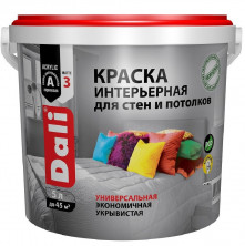 Краска интерьерная для стен и потолков акриловая Dali глубокоматовая  база С 5 л