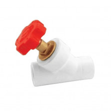 Клапан (вентиль) PP-R запорный белый внутренняя пайка Дн 25х45гр VALFEX 10174025