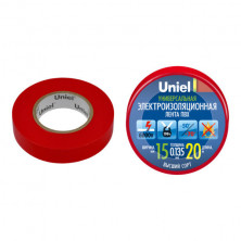 Изолента ПВХ Uniel UIT-135P 15 мм красная 20 м  