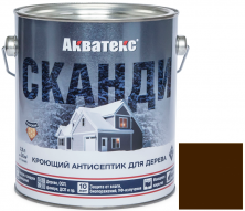Антисептик акриловый кроющий для дерева Акватекс Сканди полуматовый Лакрица 2,5 л