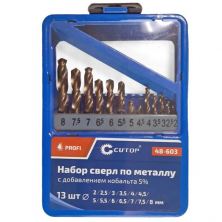 Набор сверл по металлу Cutop Profi 48-603 2-8 мм с кобальтом 5% 13 шт.