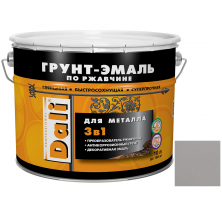 Грунт-эмаль по ржавчине Dali 3 в 1 гладкая RAL 7004 серая 10 л