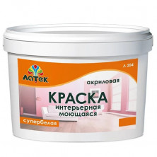 Краска акриловая интерьерная Латек LAP008 Л204 моющаяся супербелая 14 кг