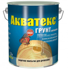 Грунт-антисептик алкидный для древесины Акватекс невымываемый 2,7 л