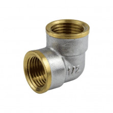 Угольник латунь никель Ду 32 (1 1/4") ВР/ВР 9001 ГОСТ 32585-2013 Aquasfera 9001-04