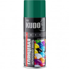 Эмаль аэрозольная универсальная Kudo KU-A6016 высокоглянцевая Ral 6016 темно-зеленая 520 мл