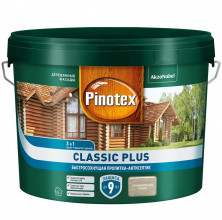 Пропитка-антисептик для древесины Pinotex Classic Plus 3 в 1 Скандинавский серый 9 л