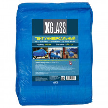 Тент универсальный с люверсами X-Glass 80 синий 4х10 м