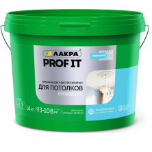 Краска акриловая для потолков Лакра Prof it супербелая 14 кг