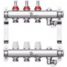 Коллекторная группа Wester W902 0-32-1815 1х3/4 дюйма 3 выхода  под евроконус с расходомерами
