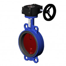 Затвор дисковый поворотный Tecofi VPI4448-08EP0150 Ду 150 Ру16 с чугунным диском и редуктором