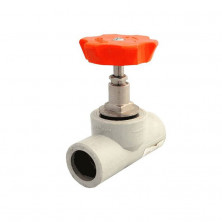 Клапан (вентиль) PP-R запорный серый внутренняя пайка Дн 20х90гр VALFEX 10146020Г