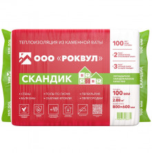 Базальтовая вата Rockwool Скандик 1200х600х100 мм 6 плит в упаковке  