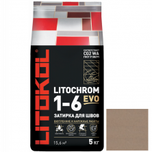 Затирка цементная для швов Litokol Litochrom 1-6 Evo LE.235 коричневая 5 кг