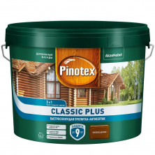 Пропитка-антисептик для древесины Pinotex Classic Plus 3 в 1 Тиковое дерево 9 л