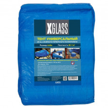 Тент универсальный с люверсами X-Glass 80 синий 6х8 м