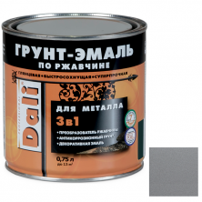 Грунт-эмаль по ржавчине Dali 3 в 1 гладкая серебристый алюминий RAL 9006 0,75 л