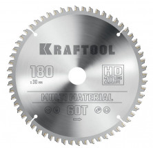 Диск пильный по алюминию Kraftool Multi Material 36953-180-30 60Т 180х30 мм