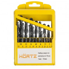 Набор сверл по металлу Hortz 238140 1-10 мм 19 шт