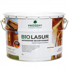 Антисептик лессирующий защитно-декоративный Prosept Bio Lasur 032-9 Белый люкс 9 л