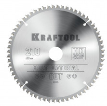 Диск пильный по алюминию Kraftool Multi Material 36953-210-30 64Т 210х30 мм
