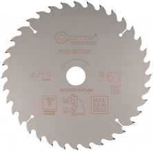 Диск пильный по дереву Cutop Profi Plus 75-25036Т 250х1,8/2,6х32/30/25,4/20 мм 36 зубьев