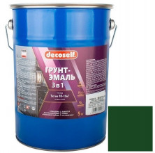 Грунт-эмаль Pufas Decoself 3 в 1 глянцевая зеленая 5 кг