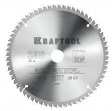 Диск пильный по алюминию Kraftool Multi Material 36953-235-30 64Т 235х30 мм