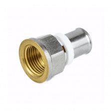 Муфта МП латунь никель пресс 8002 Дн 20х3/4" ВР ГОСТ 32415-2013 Aquasfera 8002-04