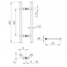 Ручка-скоба Fuaro Pull Inox 304 PH32/800.45 45499  
