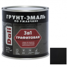 Грунт-эмаль по ржавчине Dali 3 в 1 графитовая черная 0,75 л