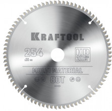 Диск пильный по алюминию Kraftool Multi Material 36953-254-30 80Т 254х30 мм