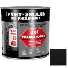 Грунт-эмаль по ржавчине Dali 3 в 1 графитовая черная 10 л