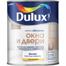 Краска Dulux Легко Обновить Окна и двери база BW полуматовая 0,75 л