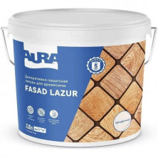 Лазурь декоративно-защитная для древесины Aura Fasad Lazur бесцветная 2,5 л