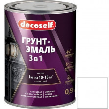 Грунт-эмаль Pufas Decoself 3 в 1 матовая белая 0,9 кг