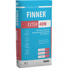 Шпатлевка цементная базовая Dauer Finner Exter 40 W армированная белая 25 кг