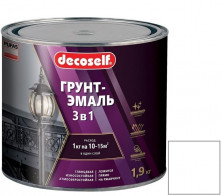Грунт-эмаль Pufas Decoself 3 в 1 матовая белая 1,9 кг
