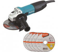 Шлифовальная машина угловая Makita GA5030RX9 с дисками D-18770 в комплекте
