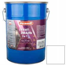 Грунт-эмаль Pufas Decoself 3 в 1 матовая белая 5 кг