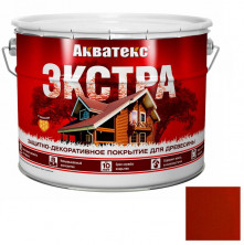 Покрытие алкидное защитно-декоративное для древесины Акватекс Экстра полуглянцевое Рябина 9 л