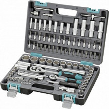 Набор инструментов, 1/2", 1/4",  CrV,  94 предмета, пластиковый кейс "STELS" /14106