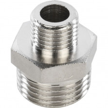 Ниппель переходной Stout SFT-0004-001214 1/2х1/4 дюйма никелированный с наружной резьбой