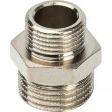Ниппель переходной Stout SFT-0004-001238 1/2х3/8 дюйма никелированный с наружной резьбой