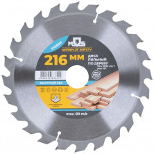Диск пильный по дереву MOS 37680М 216x32x24T 24 зуба кольцо 32/30 мм